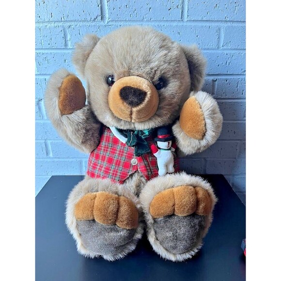 RARE JC Penny Holiday Collection Brown Bear Co Christmas Plush Papa Bear 29" - Picture 2 of 16